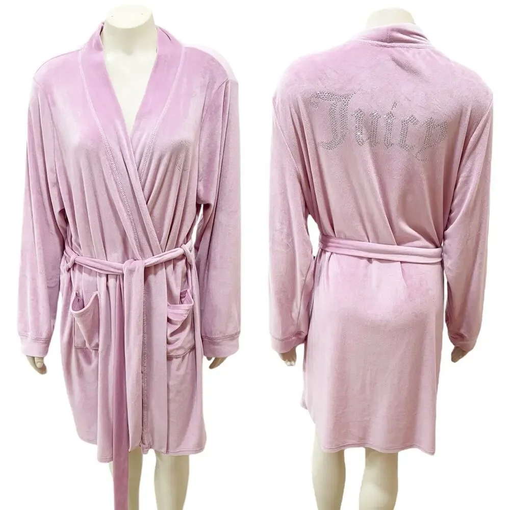 Juicy Couture Pink Studded Logo Thin Robe Large XL
